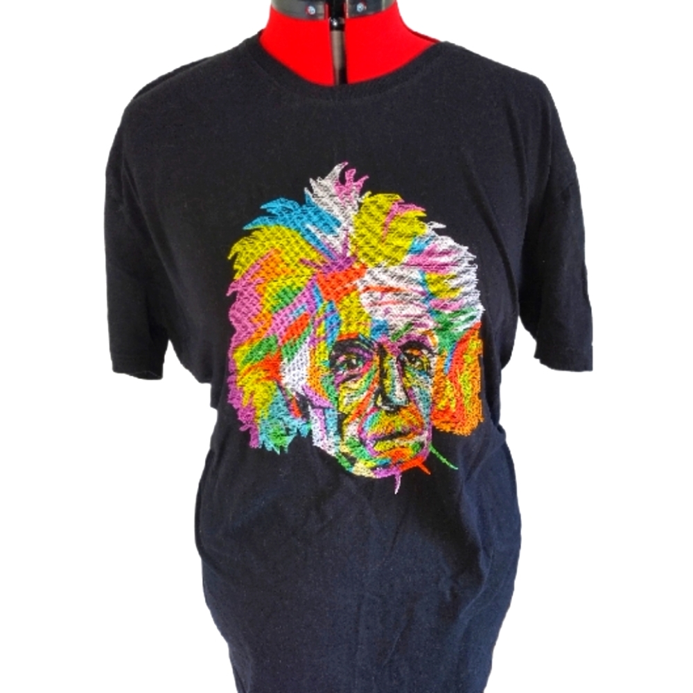 Bioworld Albert Einstein Embroidered Tee Black XXL